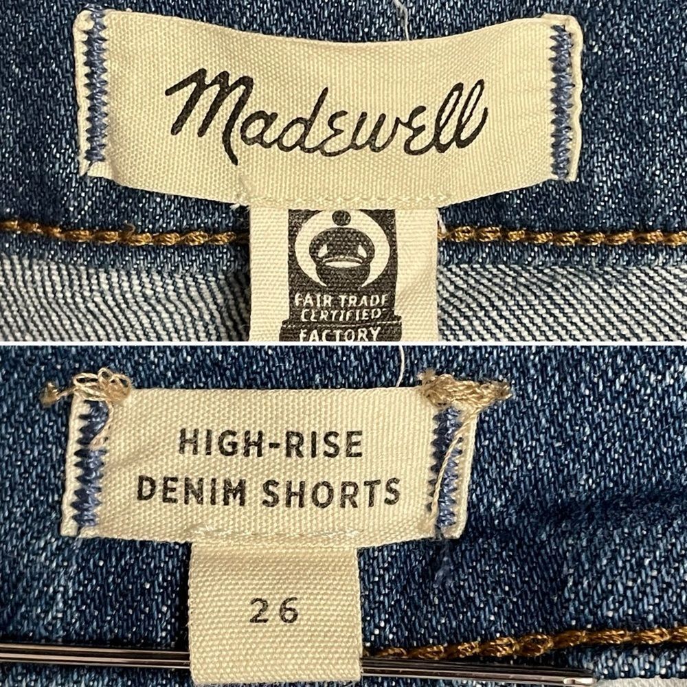 Madewell High-Rise Denim Shorts in Lavista Wash Size 26 Medium Wash Jean Short - Picture 10 of 12